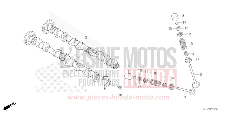 ARBRE A CAMES/SOUPAPE de CB1000F "Big One" WOLF SILVER METALLIC (NHD19H) 2026